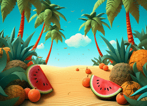 Fruits frais et couleurs d'été ensoleillées